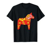 Sueco Dala Caballo Arte Popular Escandinavo Suecia Camiseta