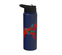 Sueco Dala Horse Suecia Red Dalecarlian Horse Design Stainless Steel Insulated Water Bottle