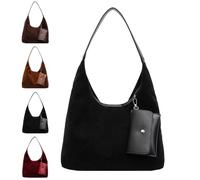 suede bags for women modavo suede bag, Premium Leather vintage tote work bags large Crossbody (Black,36x35x12cm)