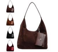 suede bags for women modavo suede bag, Premium Leather vintage tote work bags large Crossbody (Coffee,36x35x12cm)