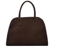 Suede Tote Bag for Women, Women's Faux Leather Tote Bag, Vintage Top Handle Bag Fashion Retro Shoulder Satchel Bag (Coffee Suede Large)