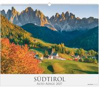 Südtirol 2027: Wandkalender 60x50 cm mit 12 Südtirol-Motiven, sprachneutralem Kalendarium und Spiralbindung