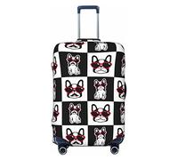 Suehome Funda protectora de elastano altamente elástica para maleta, grande, se adapta a bulldog francés de 25 a 28 pulgadas con estampado de gafas de sol de corazón, White, L