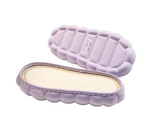 Suela de doble línea mejorada hecha a mano con suela de algodón antideslizante, cálida y ligera, suela de gancho (morado, 40-41)