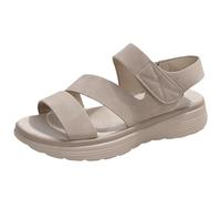 Suela gruesa y suave para mujer, zapatos de moda, informales, huecos, color sólido, sandalias deportivas de gran tamaño para mujer, sandalias anchas, gris, 38/36 EU