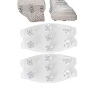 Suelas Antideslizantes para Hielo,Grapa Tracción Translúcida 7 Dientes - Suelas Antideslizantes para Nieve en Senderismo Invernal - Para Clima Frío Al Aire Libre Caminar Senderismo Escalada Correr Per