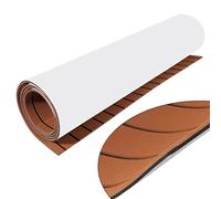 Suelo autoadhesivo de EVA para autocaravanas - Alfombrilla antideslizante con aspecto de teca (240 x 90 cm, 6 mm), insonorizante y resistente a los químicos, respetuoso con el medio ambiente y corte