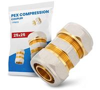 Suelo Calefacción Conector Recto 25 x 25 mm PEX-AL-PEX | Compresión Múltiples Capas de Tubería Tornillo