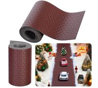 Suelo de Casa de Muñecas en Miniatura, 100 x 9 cm Camino de Ladrillo de Pueblo de Navidad, Miniatura Alfombra, 1:12 Accesorios para Casa de Muñecas Decoración, Accesorios Pueblo Navideño