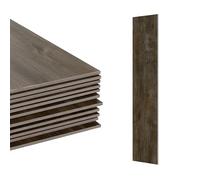 Suelo de PVC Autoadhesivo Relaxdays, 2,5 m²/18 Unidades, Aspecto Madera, baño, Cocina, Antideslizante, marrón Oscuro