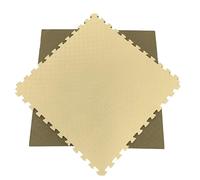 Suelo Puzzle Tatami | Losetas Gran Formato XL | 100x100x20cm | Gimnasios | Gym En Casa | Fitness | Aerobic | Yoga| Superficie Agarre En 5 Líneas | Libre de Tóxicos. (Blanco - Oliva, Pack 4)