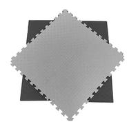 Suelo Puzzle Tatami | Losetas Gran Formato XL | 100x100x20cm | Gimnasios | Gym En Casa | Fitness | Aerobic | Yoga| Superficie Agarre En 5 Líneas | Libre de Tóxicos. (Gris - Negro, Pack 4)