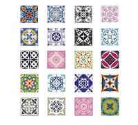 Suelo Vinilico Autoadhesivo Set de 15 pegatinas pared impermeables estilo boho for cocina, baño, suelo, mesa, decoración del hogar(DP008,12cmX12cmX15pcs)
