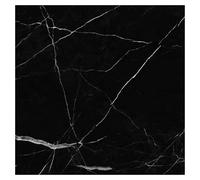 Suelo vinílico SPC Black Marble (600 x 600 x 6 mm, Negro, Resistente al agua)