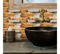 Suelo Vinilo Autoadhesivo 12x24 cm Madera Beige Naranja Baldosas Adhesivas Impermeables Panel Revestimiento Ducha Muebles Gabinete Decorativos Vinilo Adhesivo Pared Cocina 30 Piezas