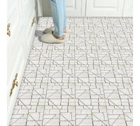 Suelos de Vinilo Adhesivos para Suelos Ladrillo blanca gris Baldosas Adhesivas Impermeables Autoadhesivas Fáciles de Aplicar Vinilo Adhesivo Pared Cocina Baño 10x10 (10 Piezas)