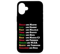 Sueña como Martin, lidera como Harriet regalo en Black History Carcasa para iPhone 16 Plus
