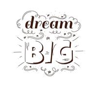 sueña en grande Calcomanías de pared de papel adhesivo 42x46.6cm Personalización personalizada Café