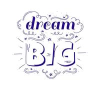 sueña en grande Pegatinas de tallado fino 42x46.6cm Pintura mural artística Azul oscuro