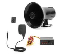 Suena fuerte alarma de advertencia de coche, Universal Sirena de advertencia de bocina de alarma de coche Altavoz automático con sonido de 3 tonos y megáfono 115dB 50W