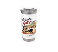 "Suena gay, estoy dentro" LGBT Rainbow GayPride Bisexual Vaso térmico de acero inoxidable de doble pared
