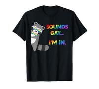 Suena Gay.. I'm In Pride Raccoon Rainbow Text Camiseta