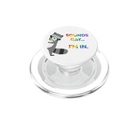 Suena Gay.. I'm In Pride Raccoon Rainbow Text PopSockets PopGrip para MagSafe