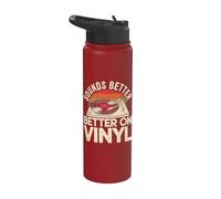 Suena mejor en el amante de los discos de vinilo retro Stainless Steel Insulated Water Bottle