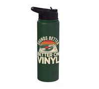 Suena mejor en el amante de los discos de vinilo retro Stainless Steel Insulated Water Bottle