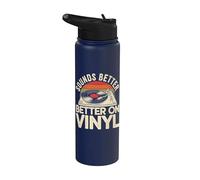 Suena mejor en el amante de los discos de vinilo retro Stainless Steel Insulated Water Bottle