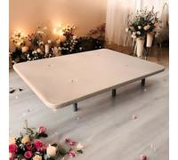 Sueña y Descansa Base Tapizada con Patas Reforzada 3D Beis de Gran Firmeza y Ventilación (90 x 180 cm)