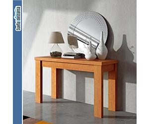 Sueña y Descansa Mesa Consola Cerezo Extensible Libro 120 x 45 Abierta 120 x 90 cm