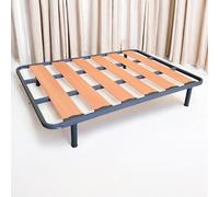 Sueña y Descansa Somier Resistente de Lama Ancha Bastidor Tubo Acero 40 x 30 mm con Juego de 4 Patas Rosca 27 cm (135x190cm)