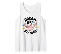 Sueño Big Fly High Flying Pig Inspirational Kids Mujeres Camiseta sin Mangas