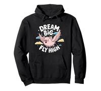 Sueño Big Fly High Flying Pig Motivational Mujeres Mujeres Sudadera con Capucha