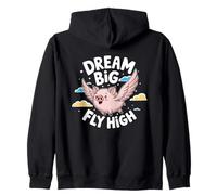 Sueño Big Fly High Flying Pig Motivational Mujeres Mujeres Sudadera con Capucha