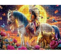 sueño Caballo Puzzle 1500 Piezas Adultos, Rompecabezas con Letras en la Parte Posterior - Piezas Que Encajan Perfectamente, Reto de Concentración, Regalo para Mujer y Decor Hogar, 87 x 57 cm w0-613