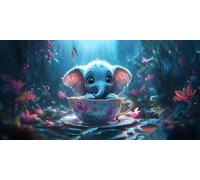 SueñO Diamond Painting Elefante Diamond Painting Niños DIY Kit Punto de Cruz 5D Bordado Manualidades Adultos Pintura Diamante Adultos Mosaico Cuadro Diamantes, para Pared Decoration 40x80cm F - 318