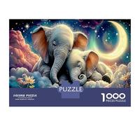 Sueño Elefante 1000 Piezas Juego De Rompecabezas En Paquete Elefantes Clouds Ultra Difficult Puzzle para Actividad Fuzzle Después De La Escuela, Puzzle De Las Mejores Valoraciones 52x38cm/1000pcs