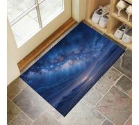 Sueño Natural Felpudo Antideslizante - Cielo Estrellado Vía Láctea Trampa de Tierra Felpudo Exterior e Interior para una Entrada Limpia - Fácil de Cuidar - Azul-Púrpura