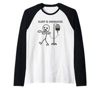 Sueño sobrevalorado café IV Humor Zombi Camiseta Manga Raglan