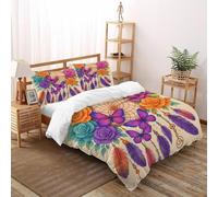 SueñoGatocher_3 Funda Edredon 3 Piezas con Impresión En 3D Graceful Garden Life con Funda Almohada Double（200x200cm） Microfibra Ropa De Cama para Adultos Y Niñas