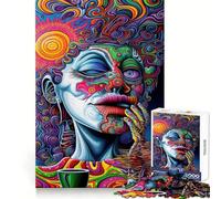 Sueños psicodélicos vívidos Rompecabezas Abstracto Surrealista de Retratos para Adultos,1000 Piezas Actividad Relajante y de Desarrollo de la lógica Ensamblaje preciso Regalo Ideal para Las Fiestas