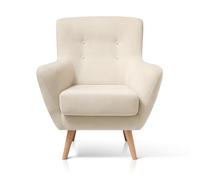 SUENOSZZZ-ESPECIALISTAS DEL DESCANSO Butaca nórdica Izan de una Plaza, sillón tapizado en Tela Antimanchas Color Beige