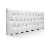 SUENOSZZZ-ESPECIALISTAS DEL DESCANSO Cabecero de Cama de 150 Modelo Copenhague, Color Blanco 160x57 | Cabezal Madera de Gran Acolchado con capitoné tapizado en Polipiel
