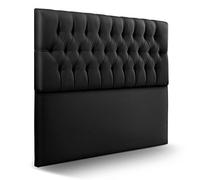 SUENOSZZZ-ESPECIALISTAS DEL DESCANSO Cabecero de Cama de 150 Modelo Copenhague, Color Negro 160x120 | Cabezal Madera de Gran Acolchado con capitoné tapizado en Polipiel