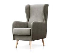 SUENOSZZZ-ESPECIALISTAS DEL DESCANSO Sillón nórdico Modelo Narex para Dormitorio o salón, butaca de Estilo escandinavo tapizado en Tela Antimanchas Gris