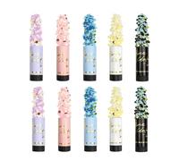 SUEOUX 10 cañones de confeti en 5 colores, para bodas, fiestas, bodas, géneros, 11 cm, con plato giratorio negro hacia la izquierda, para Navidad y aniversario
