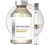 Suero coreano antiedad en ampolla para mujeres, ampolla facial profunda con péptidos de colágeno, con péptidos de seda y colágeno, esencia facial antiedad ligera para una piel suave.