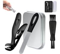 Suero cortaúñas, cortaúñas Sherum Dotmalls Pro, cortaúñas para pies, suero, cortaúñas de cabeza angular, cortaúñas para personas mayores, extra largo (negro)